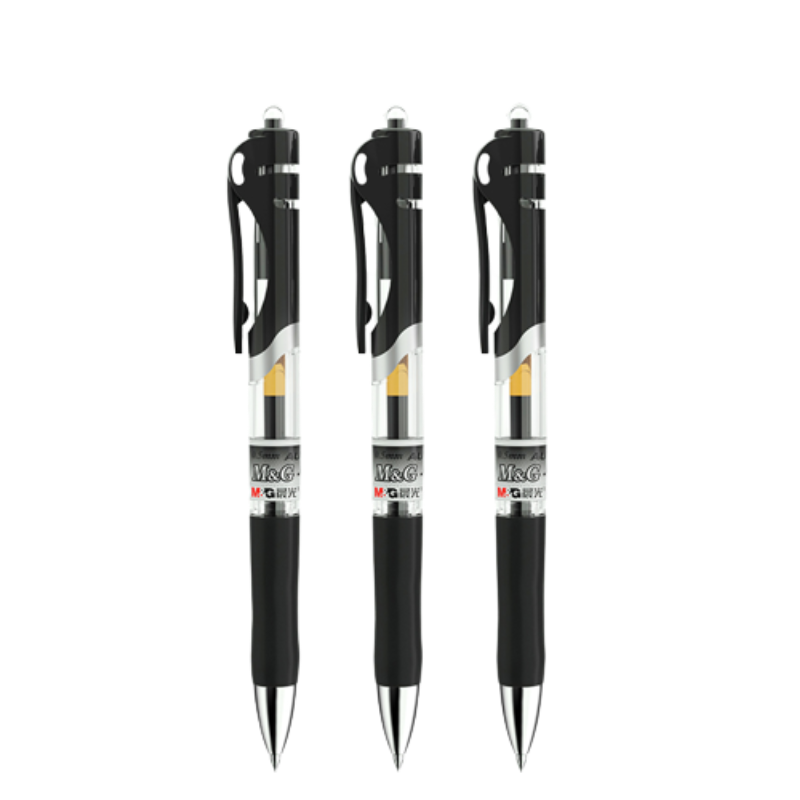 晨光(M&G)文具K35/0.5mm黑色中性笔 按动笔 经典子弹头签字笔 办公用水笔 12支 盒 黑色