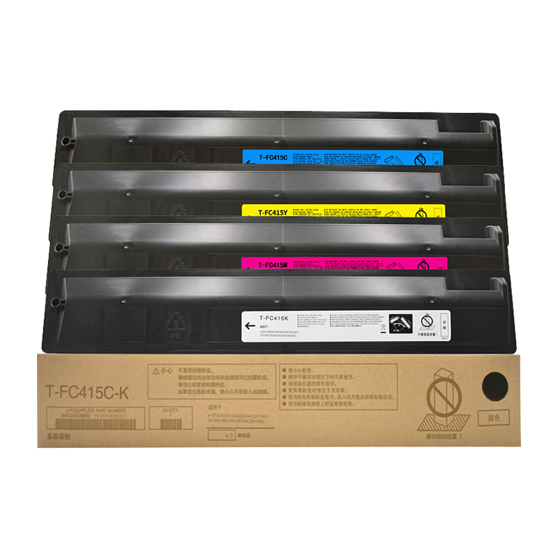 京呈适用东芝T-FC415C粉盒打印机墨粉2010AC墨盒2110AC 2510AC碳粉3015硒鼓 T-FC415C四色套装标准容量/套