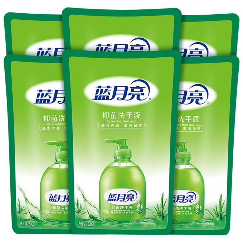 蓝月亮 芦荟抑菌补充装 500g*6袋 洗手液补充装 绿色（单位：组）