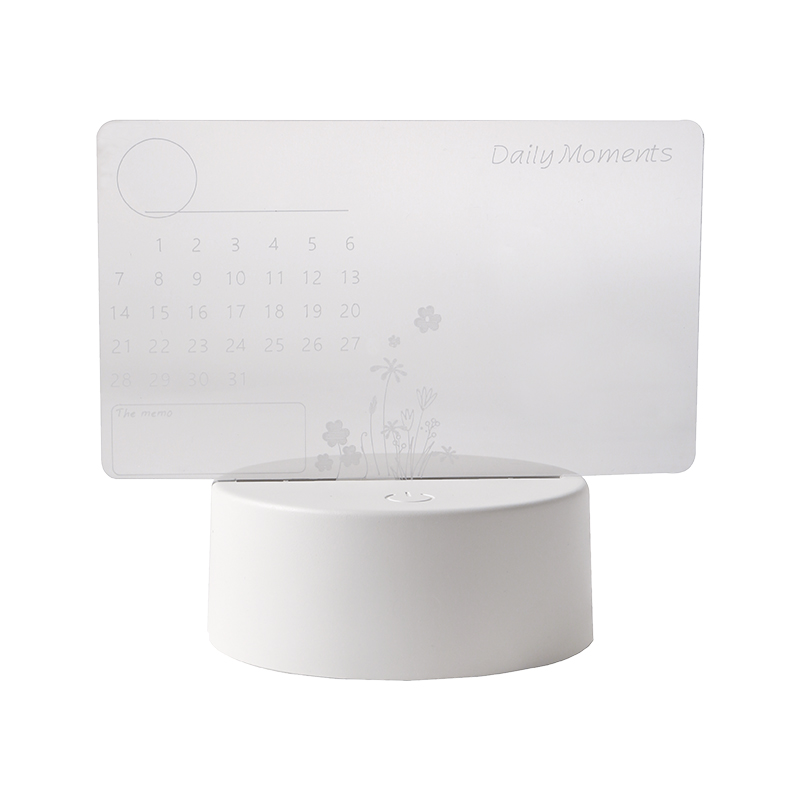 三年二班 2022年亚克力倒计时发光桌面台历摆件学生考研自律打卡可擦记事板备忘录生日礼物 电池USB共用款/个 白色