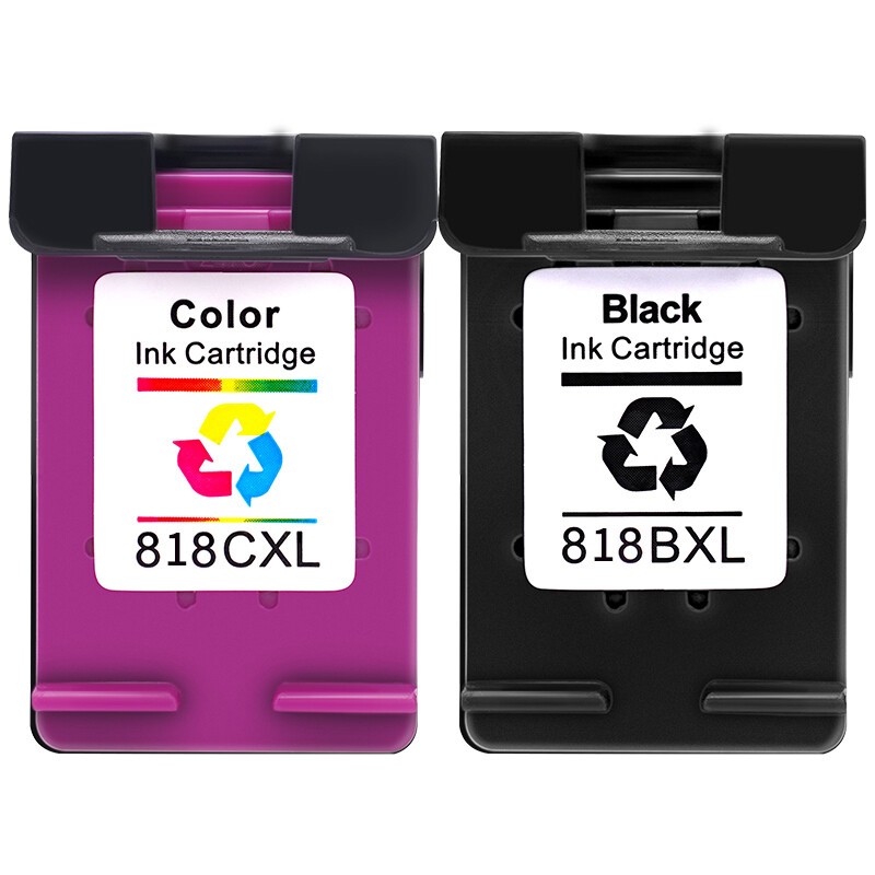 京呈适用惠普818墨盒F2418 F2488 F4288 F4488 D1668 D2568打印机 818XL大容量黑彩墨盒套装/套