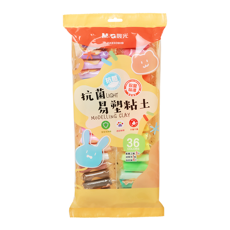 晨光(M&G)文具36色安心超轻粘土 彩泥黏土橡皮泥4D 儿童手工DIY玩具 AKE039H9 袋装 36色