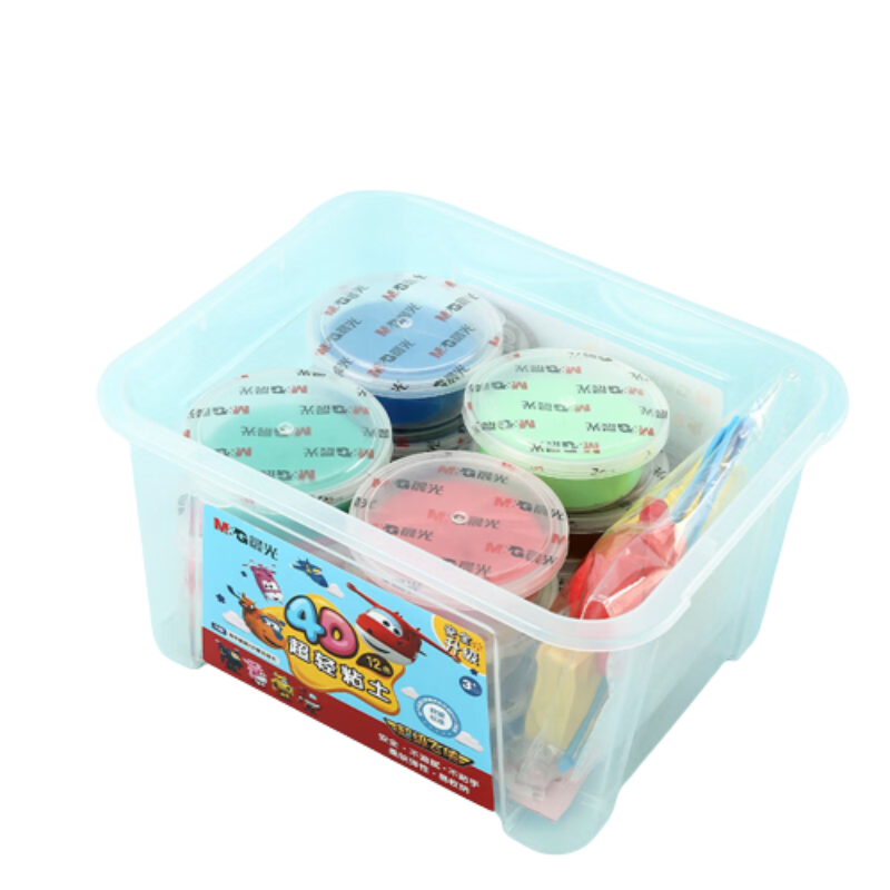 晨光(M&G)文具12色超轻粘土 彩泥橡皮泥4D 儿童手工DIY玩具 易收纳JKE03980 盒装 12色