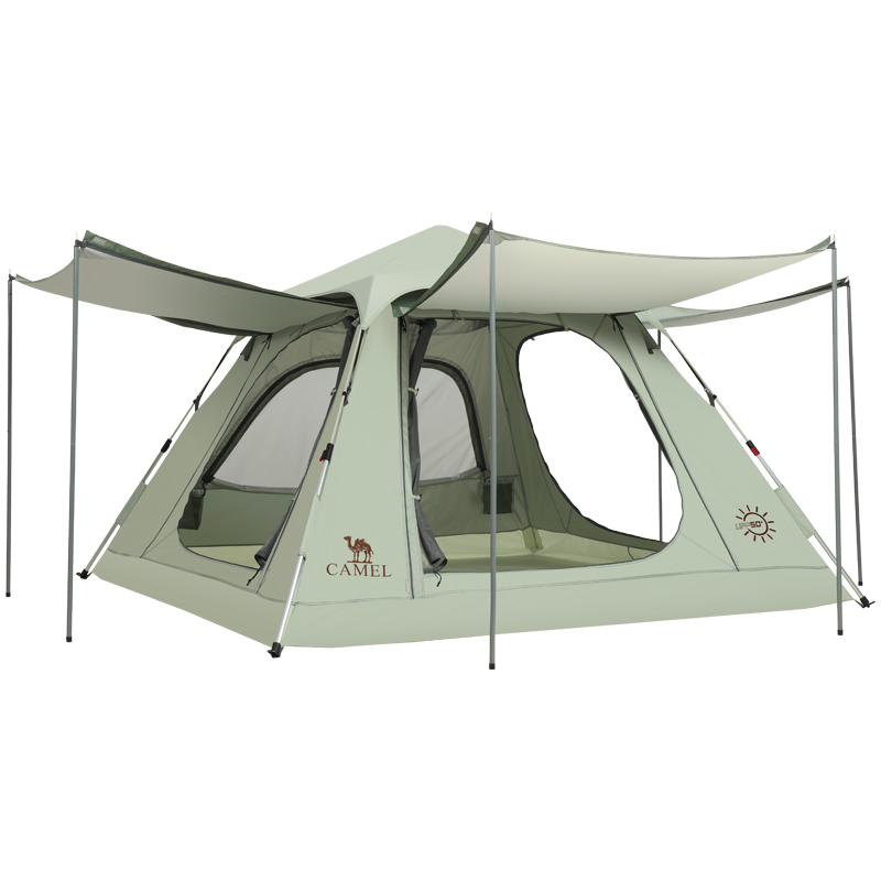 骆驼（CAMEL）户外帐篷牧云六多人野外露营防雨加厚公园帐篷 A1S3NA106 个 浅草绿 浅草绿