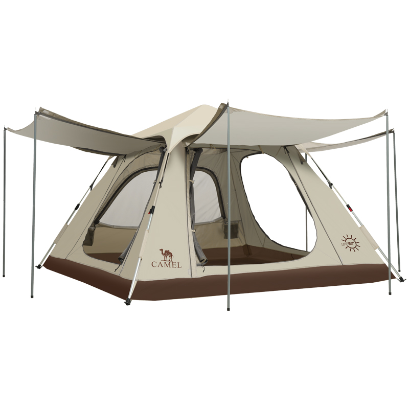 骆驼（CAMEL）户外帐篷牧云六多人野外露营防雨加厚公园帐篷 A1S3NA106 个 浅沙色 浅沙色
