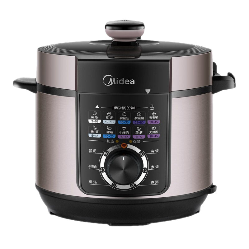 美的（Midea） MY-YL50X3-102R 电压力锅 5L 全自动智能饭煲（单位：台） 不锈钢色