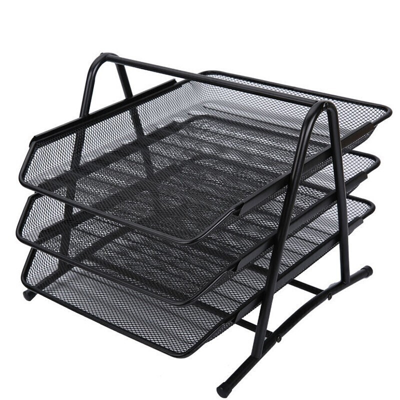 晨光（M&G）办公文具ADM94754文件盘三层金属网格文件座资料盘  单个装 黑色