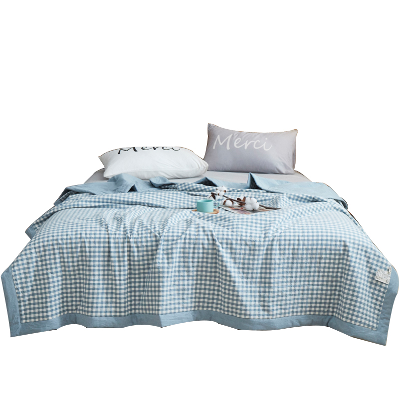 三极&nbsp;TP2801&nbsp;&nbsp;亲肤化纤水洗棉夏被  单位：条 兰小格 150*200cm