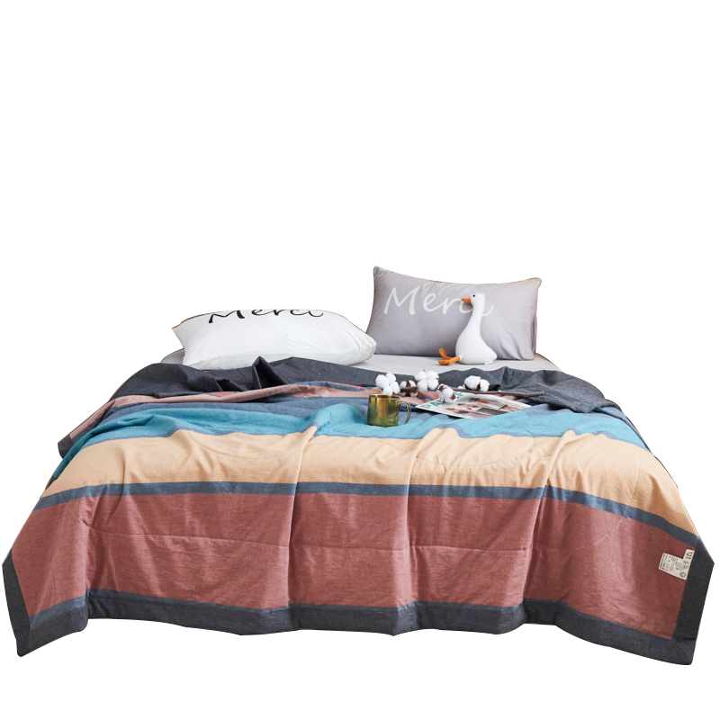 三极&nbsp;TP2801&nbsp;&nbsp;亲肤化纤水洗棉夏被  单位：条 灰蓝条 200*230cm