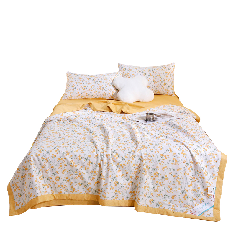 三极&nbsp;TP2802&nbsp;&nbsp;全棉印花新疆棉花夏凉被  单位：条 春风拂面-黄 180*200cm