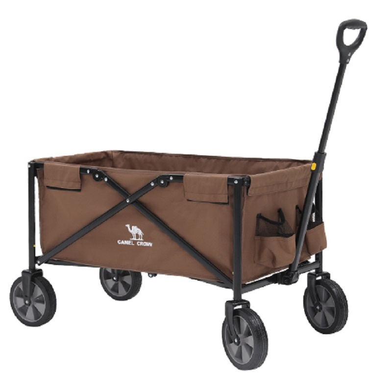 骆驼（CAMEL） 户外露营野炊搬运钓鱼多功能营地便携折叠小推车 A1S3KP102-1 个 棕褐色