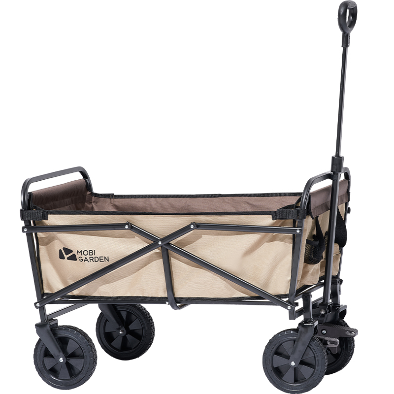 牧高笛（MOBIGARDEN）户外露营便携式野餐拖车营地可刹车手推车折叠小推车 NX22671013 暖沙色