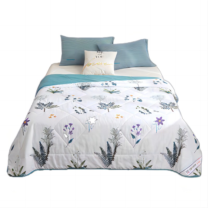 天琴香薰被1.5米 TQ-B71（单位：床） 白绿色