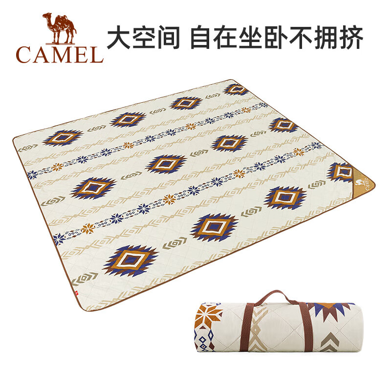 骆驼户外露营野餐垫超声波复古民族风野营野炊垫 1J32267156 张 米白/咖啡