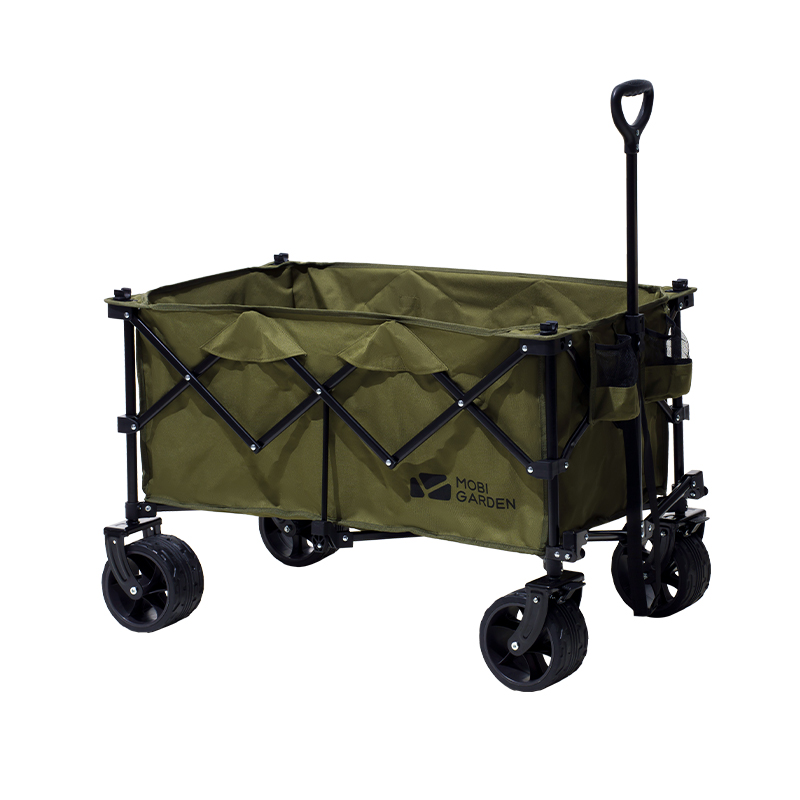 牧高笛（MOBIGARDEN）户外露营大容量带刹车折叠拖车NX22671048 橄榄油绿