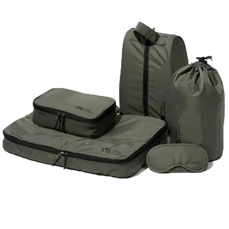 牧高笛（MOBIGARDEN） 户外旅行出差洗漱袋便携洗护用品收纳洗漱包套装五件套NX21664008 橄榄绿