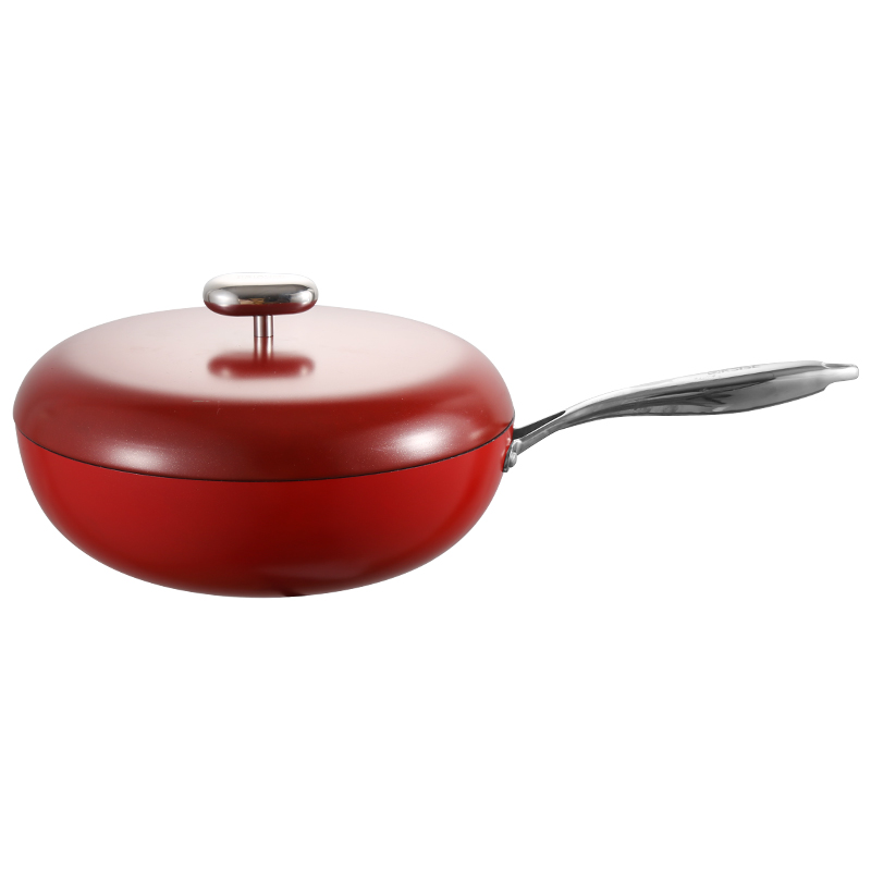 英麦斯 鹅卵石炒锅YST221432  个 红色