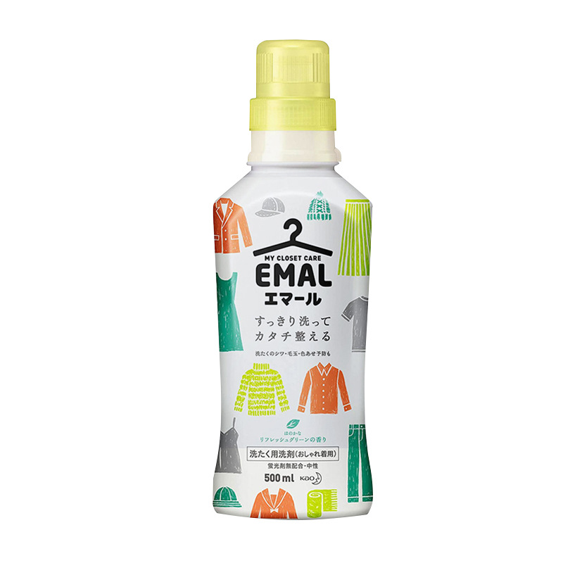 花王 中性洗衣液 500ml 防缩护色 清新花香 瓶 香槟黄