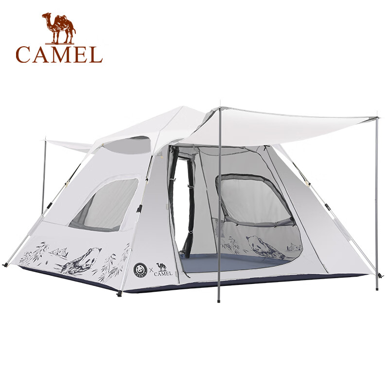 骆驼帐篷户外便携式折叠全自动加厚防晒防雨露营装备 172BC02070 个 米白色