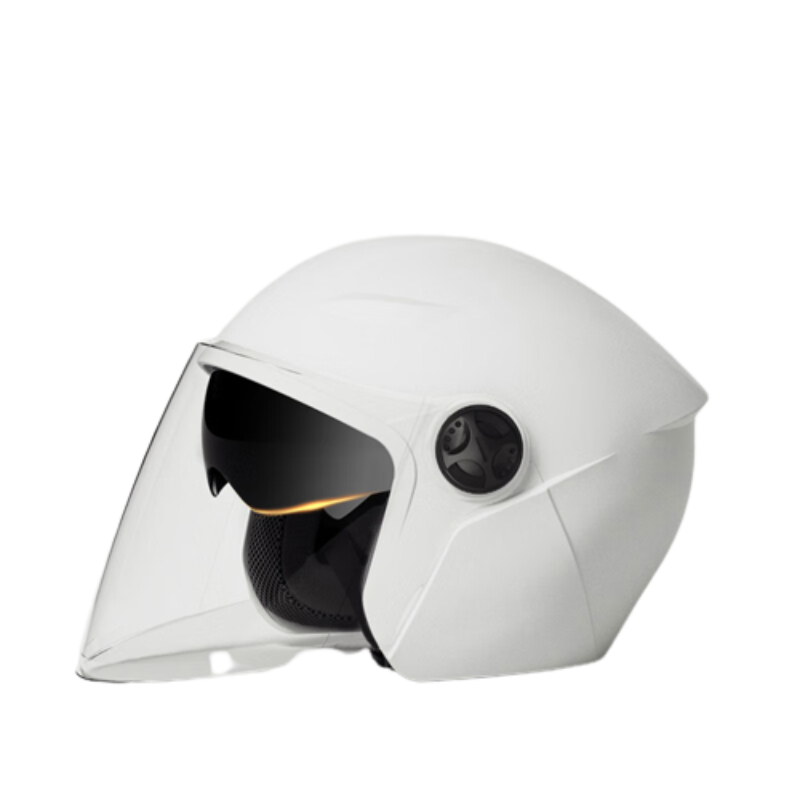 谋福头盔3C认证电动车安全头盔男女款防雾双镜可印制logo 3C款 个 白色
