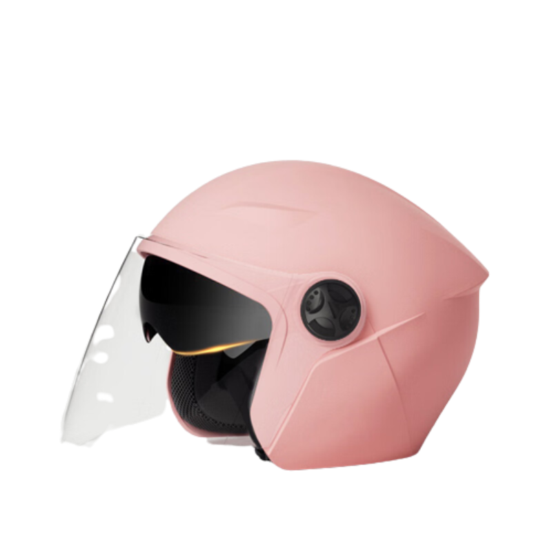 谋福头盔3C认证电动车安全头盔男女款防雾双镜可印制logo 3C款 个 粉色