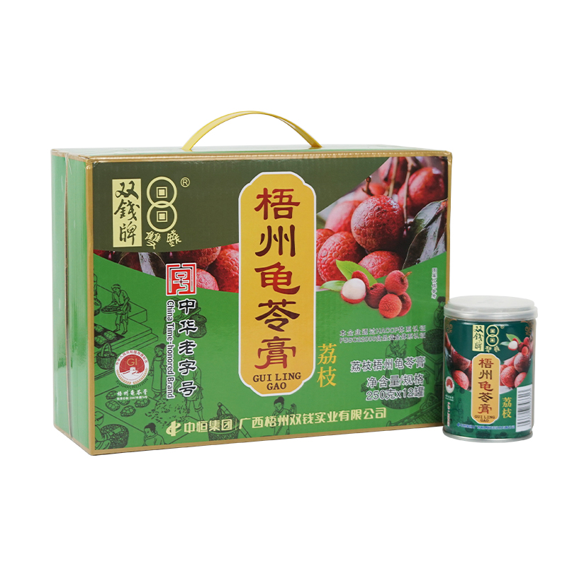 双钱荔枝味龟苓膏礼盒250g*12罐 单位：提 绿茶