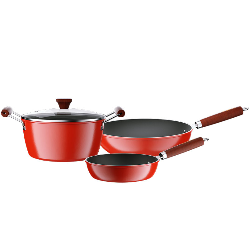 龙的（longde）三件套装锅 LD-TZ802-3（单位：台） 红色