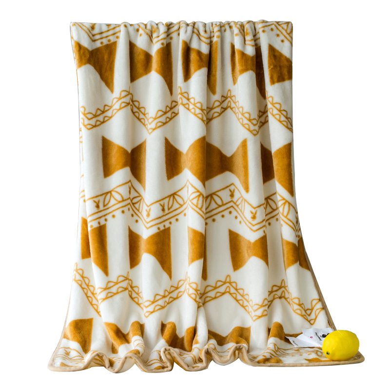 花花公子休闲系列-四季随身毯100cm*140cm 咖色