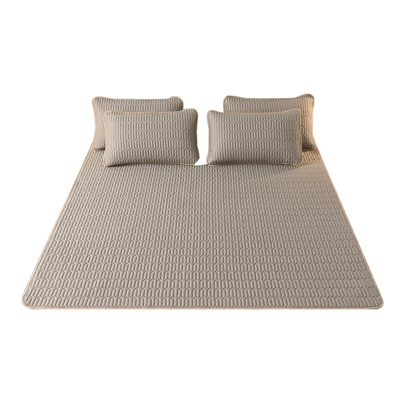 花花公子乳胶凉席三件套-清凉银 银色 1.8床