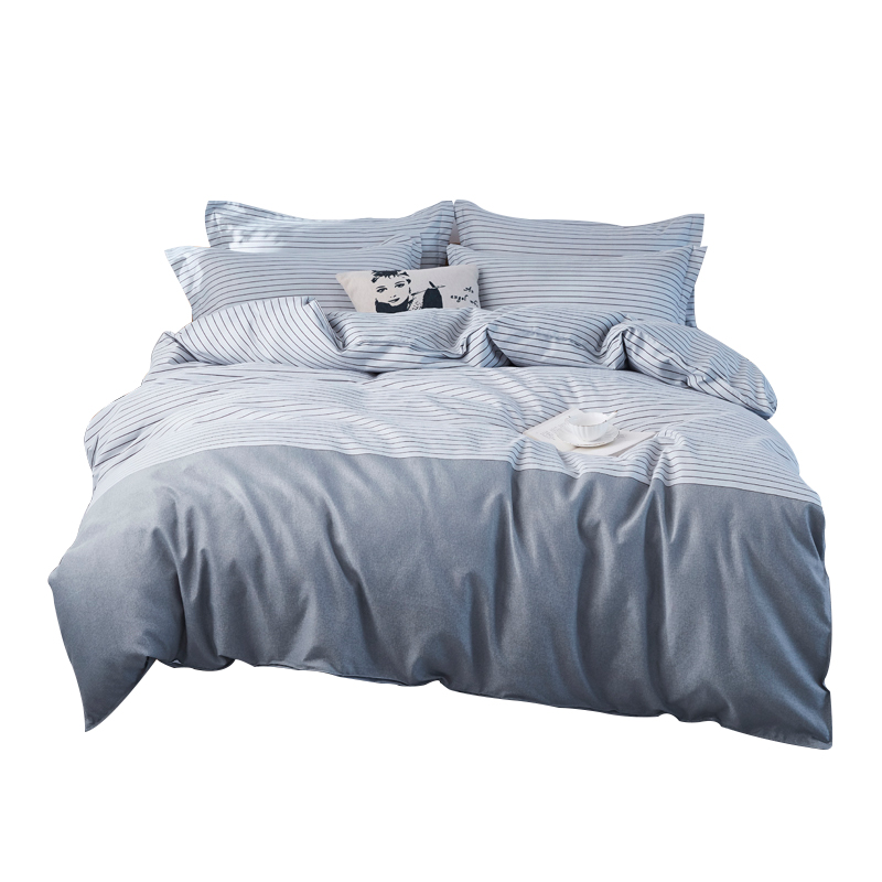 花花公子植物阳绒四件套-维金斯语 蓝灰色