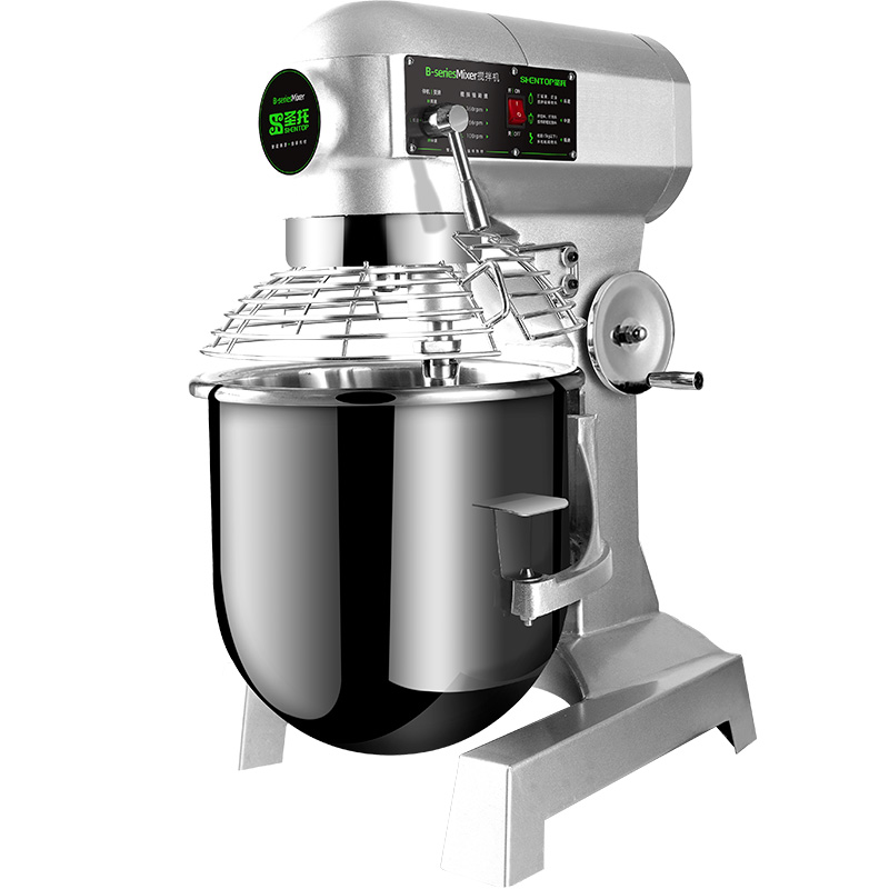 圣托（Shentop）多功能厨师机商用 面包蛋糕打蛋打奶油搅拌机 20升全自动面粉搅面和面机 STMS-B20（单位：台）） 不锈钢色