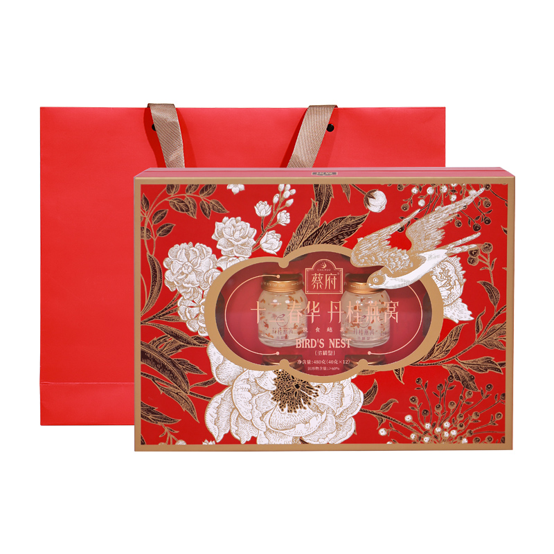 蔡府十二春华即食燕窝礼盒孕妇滋补营养品送礼长辈官方旗舰店正品 十二春华丹桂燕窝40g*12瓶装