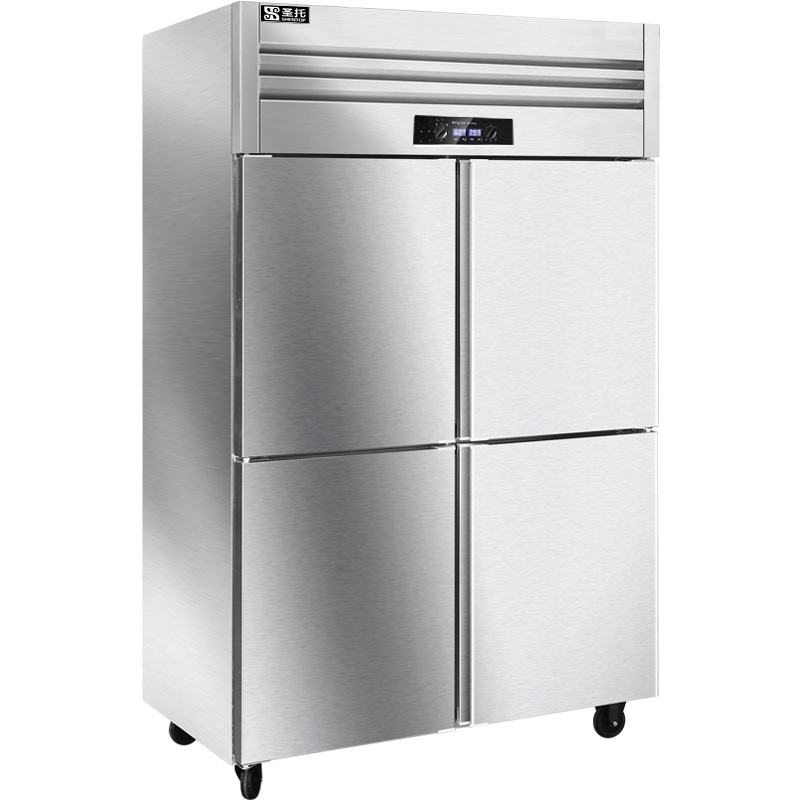 圣托（Shentop）厨房冰柜立式冷冻柜 酒店饭店四开门冰箱商用 全冷冻四门高身雪柜 STLN-GD24（单位：台） 不锈钢色