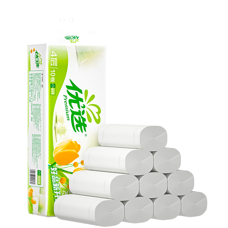 心相印（Mind Act Upon Mind） 优选郁金香系列75克10粒装卫生纸LR910（单位：提）白色