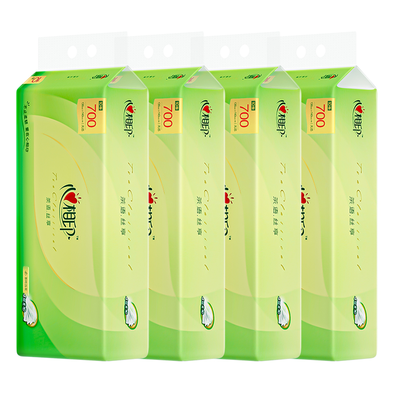 心相印心柔系列卷纸4RW710（70克*10卷*4提装） 白色