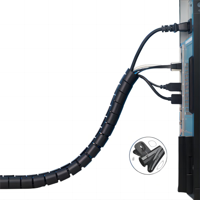 绿联（UGREEN）包线管束线管 3米 直径25mm 电线收纳固定整理绕线器保护套 电脑汽车电源理线器 30819 条 黑色