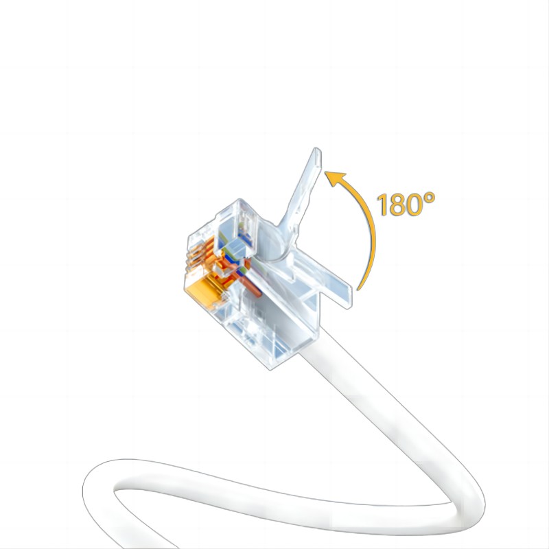 山泽(SAMZHE)电话线 4芯多股6P4C纯铜语音跳线 座机延长线连接线 成品电话线带水晶头 5米 DH-4005L 条 白色