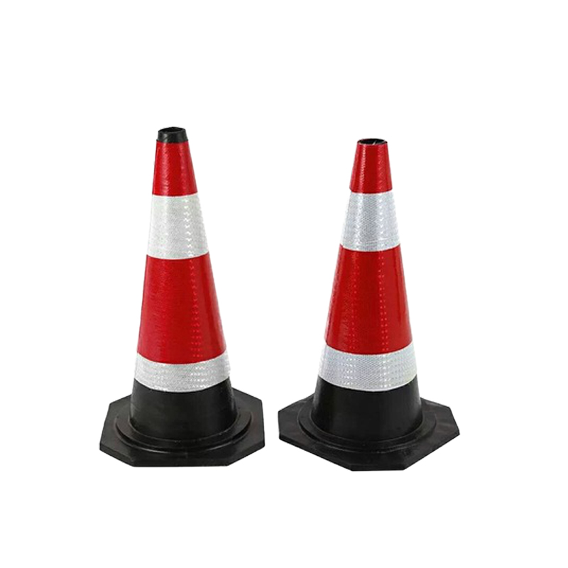 中云智创 橡胶路锥雪糕筒 45cm高反光锥三角安全警示锥6个/包 红白