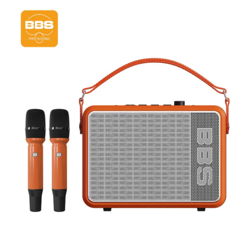 BBS 高音质便携式户外移动KTV、直播、带声卡话筒音箱一体无线多功能音响 P6 套 橙色
