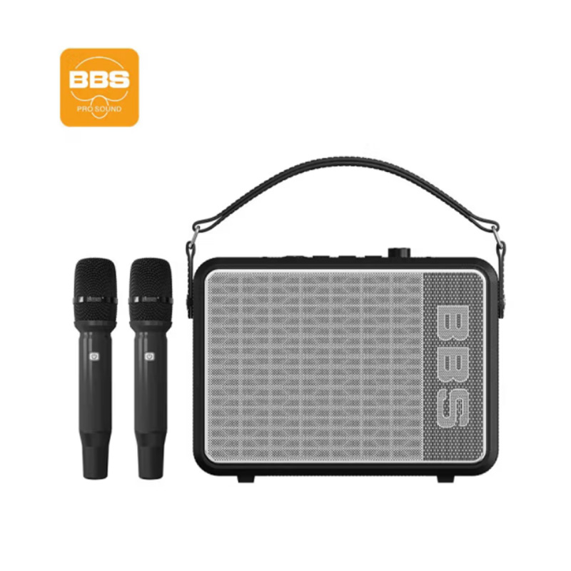 BBS 高音质便携式户外移动KTV、直播、带声卡话筒音箱一体无线多功能音响 P6 套 黑色