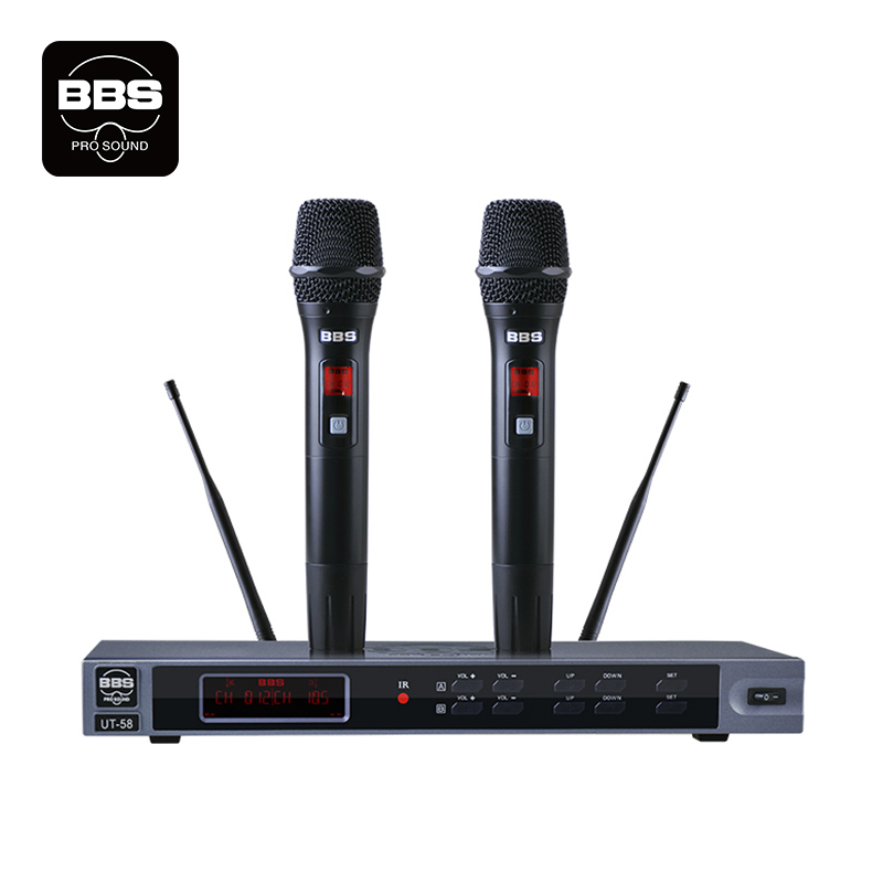 BBS 会议讲课主持商用学校教学专业无线会议系统一拖二无线话筒 UT-58（2手持） 套 黑色