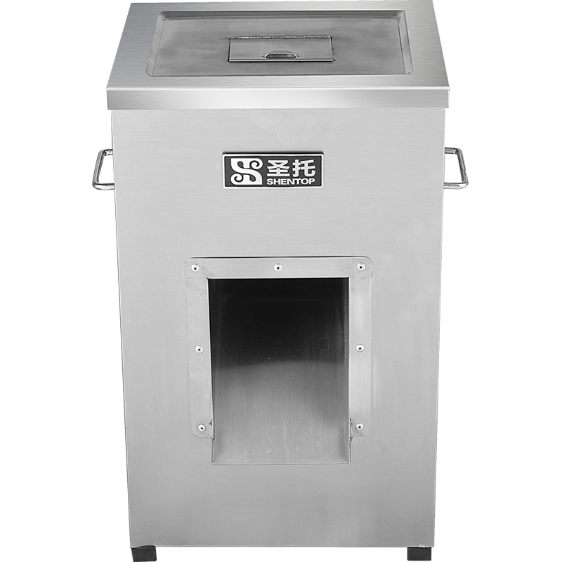 圣托（Shentop）羊肉片切片机商用 菜市场台式切片切丝切粒机 立式猪肉单切切肉机 STMS-Q100D（单位：台）） 不锈钢色