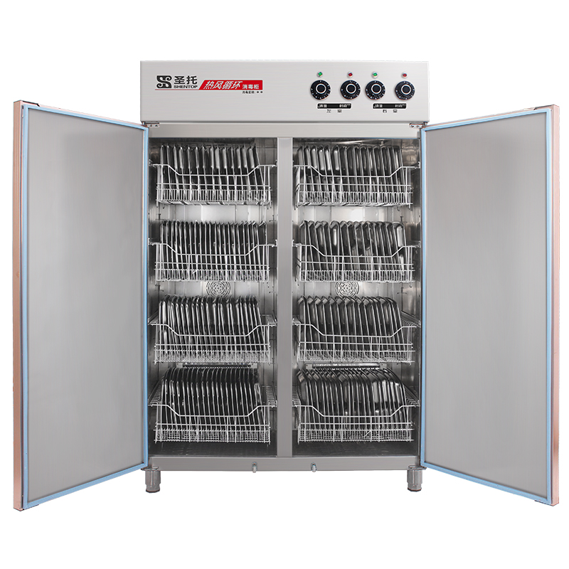 圣托（Shentop）热风循环消毒柜 立式商用 酒店厨房碗筷烘干用 双开门不锈钢消毒碗柜 RTP980-B4（单位：台） 不锈钢色