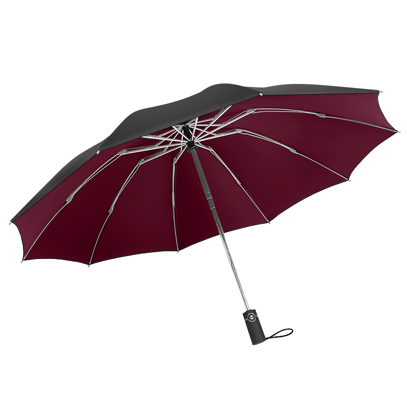 美度双层自动反向伞车载全自动M3382  58.5cm*10K/把 酒红色