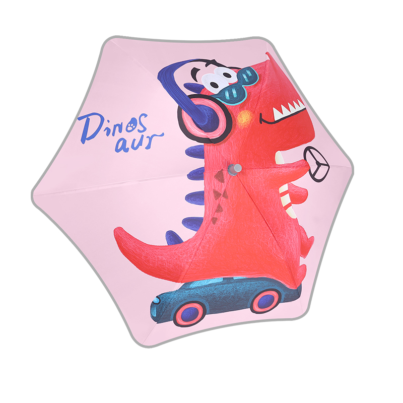 美度圆角儿童伞恐龙系列卡通学生伞M6015  50cm*6K/把 音乐恐龙