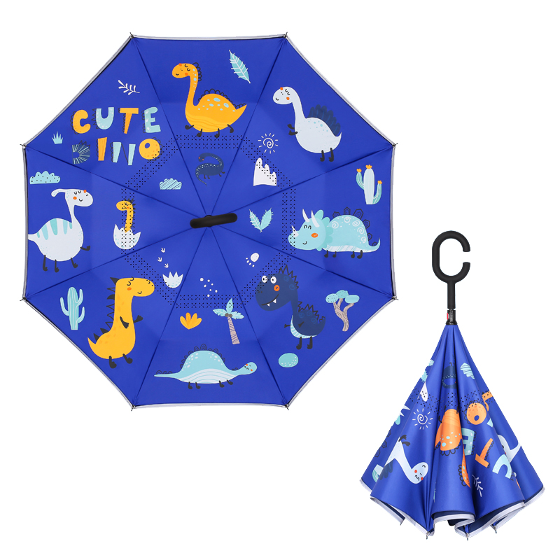 美度儿童反向伞双层卡通小学生雨伞M6016  58.5cm*8K/把 恐龙家族