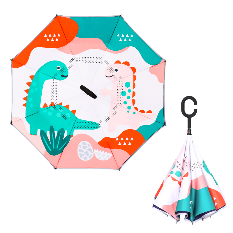 美度儿童反向伞双层卡通小学生雨伞M6016  58.5cm*8K/把 恐龙兄妹