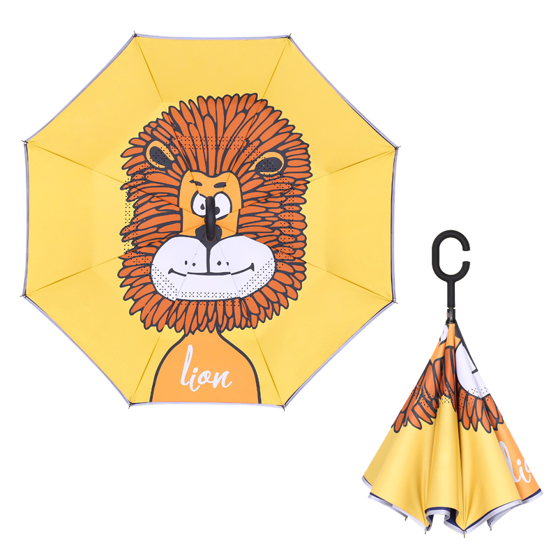 美度儿童反向伞双层卡通小学生雨伞M6016  58.5cm*8K/把 狮子