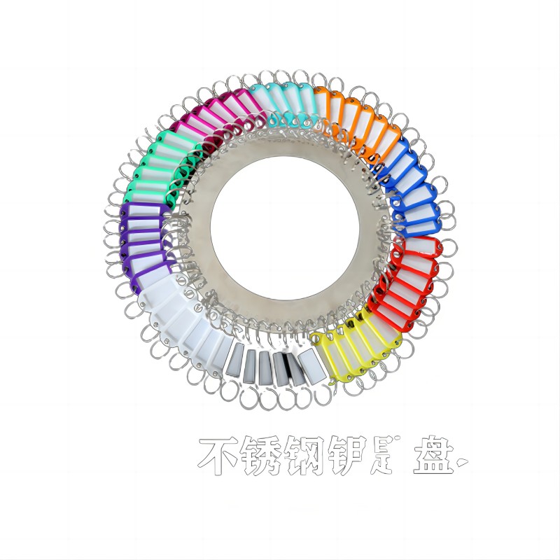 得印(befon)7461 58位钥匙盘钥匙扣钥匙环 钥匙串 钥匙牌钥匙链钥匙圈 大号可标记收纳用品手提钥匙管理盘 不锈钢色