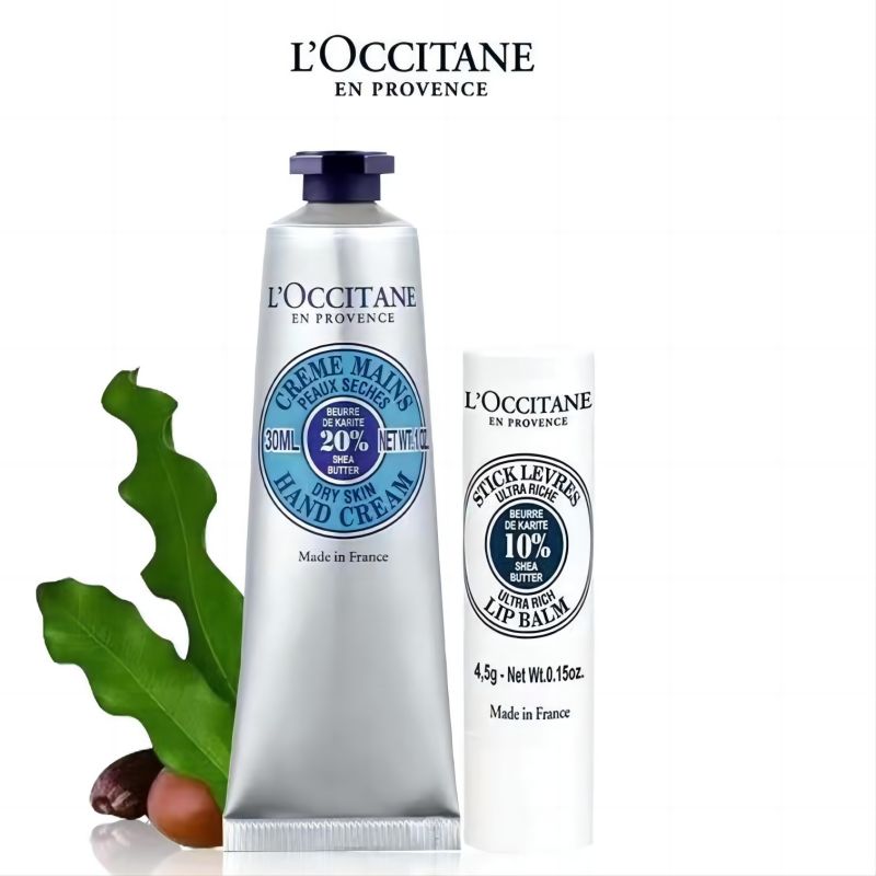 欧舒丹手唇护理礼盒（乳木果护手霜30ml+乳木果唇膏4.5g)新旧款发货单位：套 不锈钢色